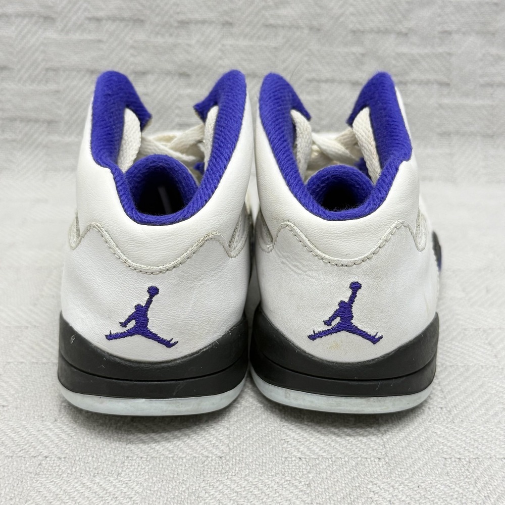Air Jordan 5 Retro TD Dark Concord Shoes Kids Size 10 White Leather 40890-141 - Picture 3 of 9